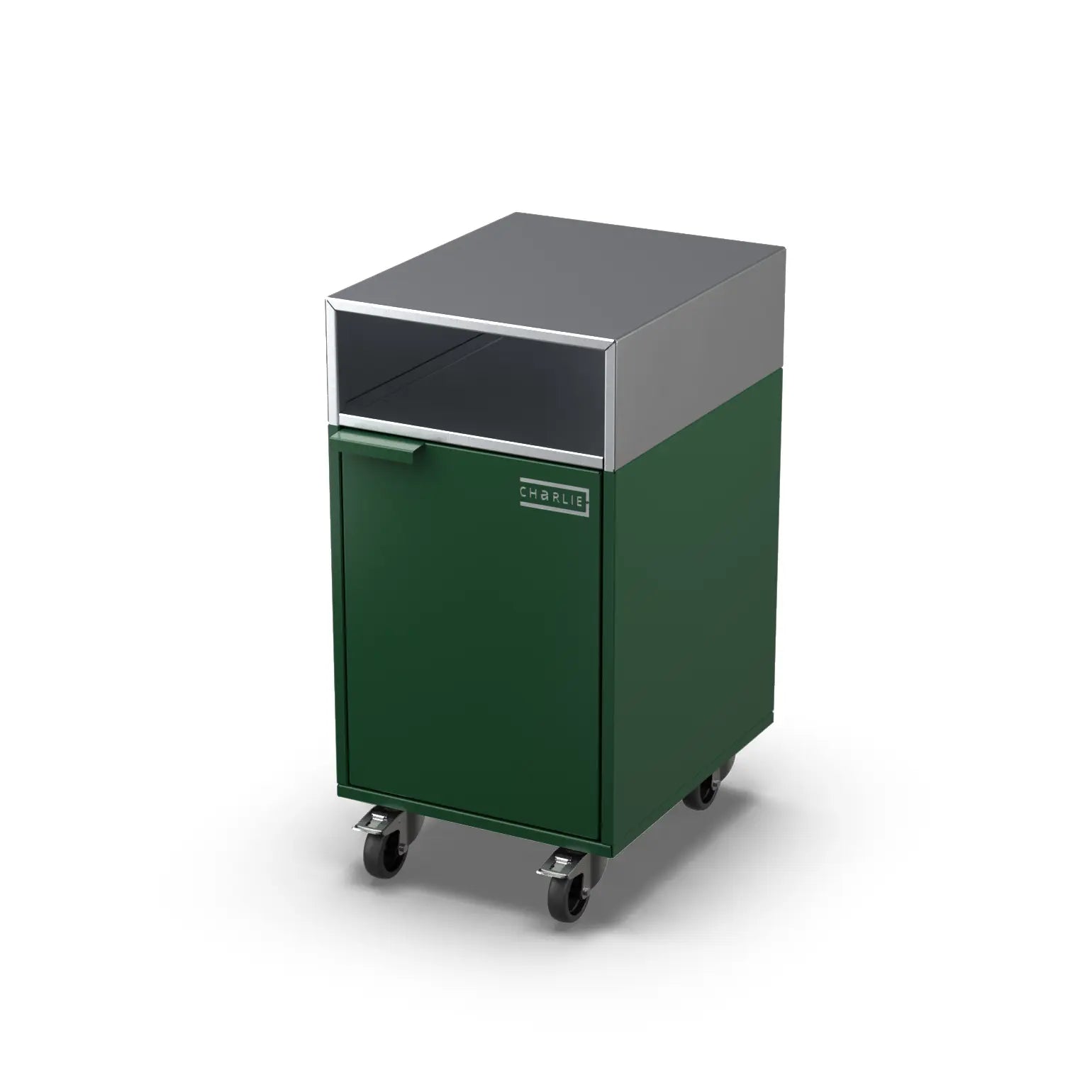 Accessory Cabinet in green chilli, angled three-quarter view