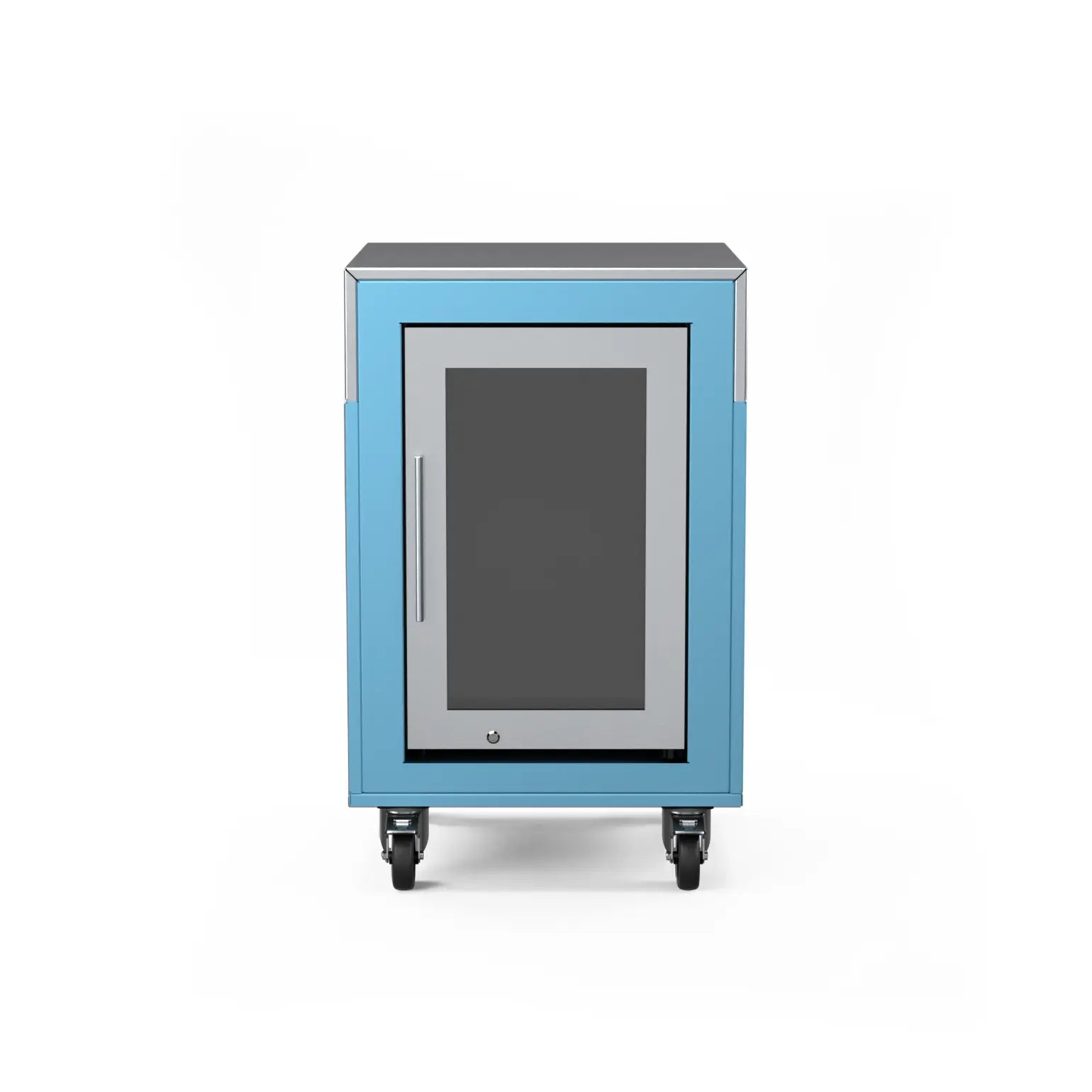 Fridge Cabinet in blue marlin, front view