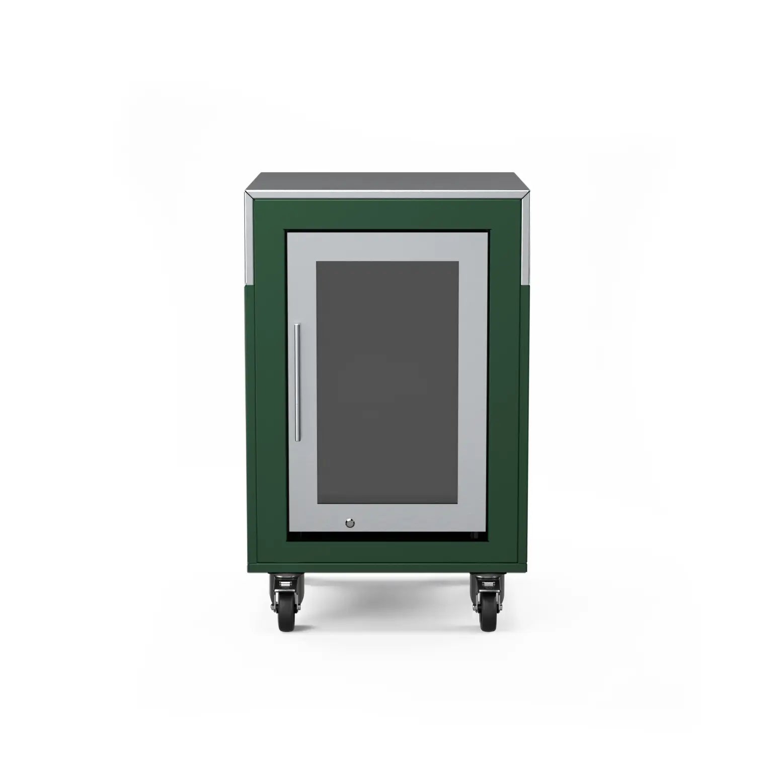 Fridge Cabinet in green chilli, straight front view