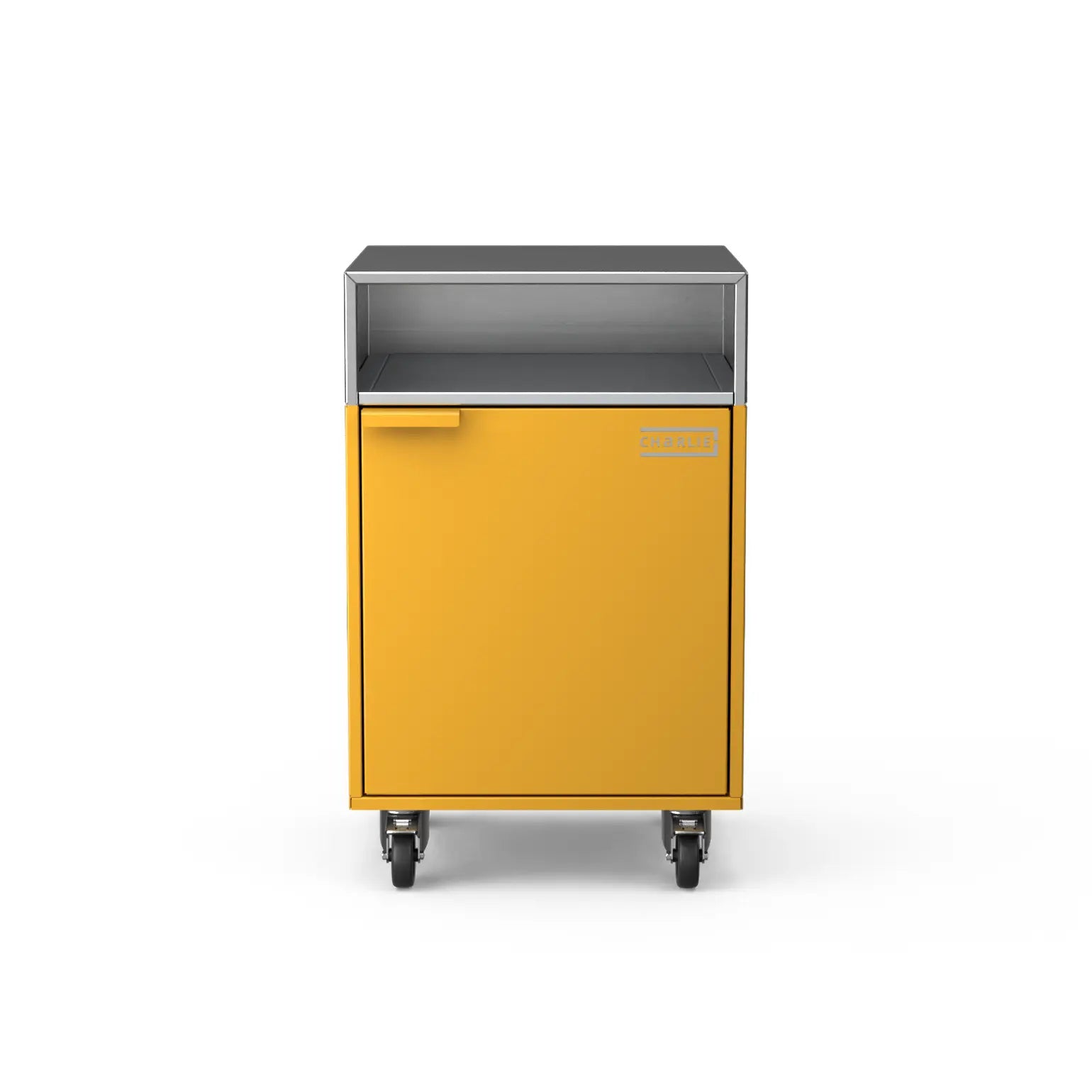 Base Cupboard Cabinet in Honeycomb yellow, straight-on view