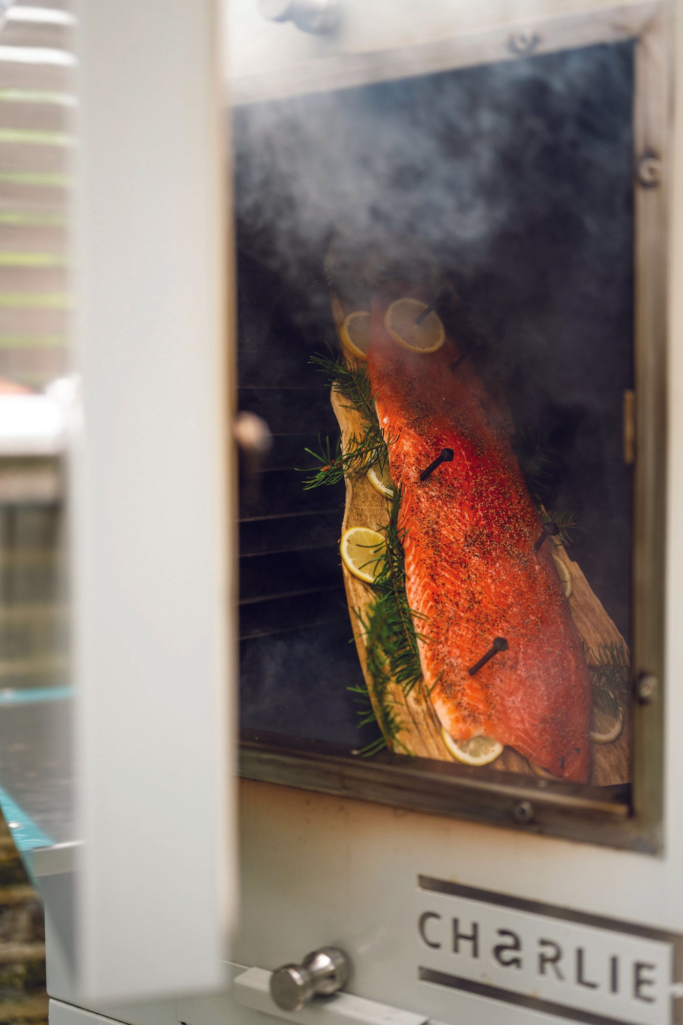 Smoking in the Charlie Oven smoker Barbeque