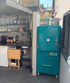 Customer review of the Charlie Charcoal Oven in Teal used as part of an outdoor kitchen