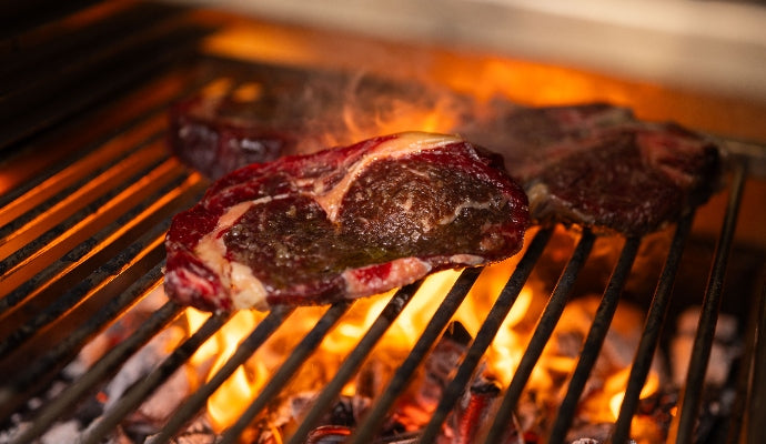Meat grilling on a bbq
