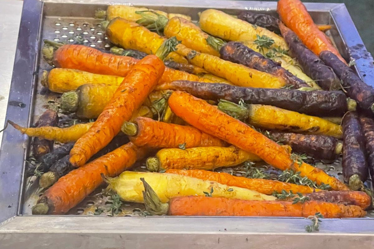 Roasted Heritage Carrots with Maple Syrup and Thyme