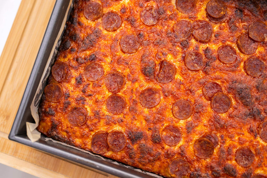 Detroit Deep-Dish Pepperoni Pizza