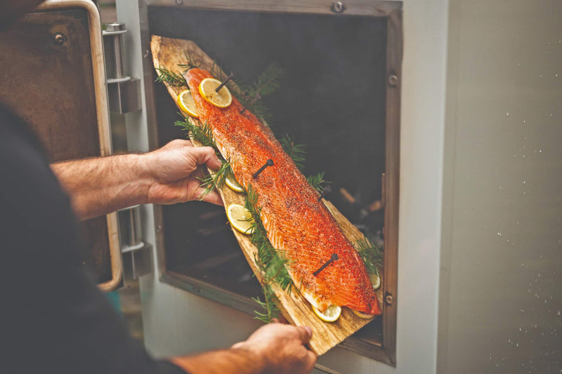 Hot Smoked Cedar-Planked Salmon with Lemon and Dill