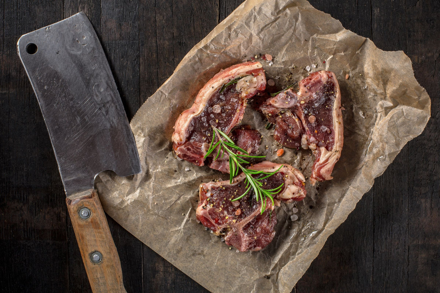 BBQ lamb chops with wild garlic butter