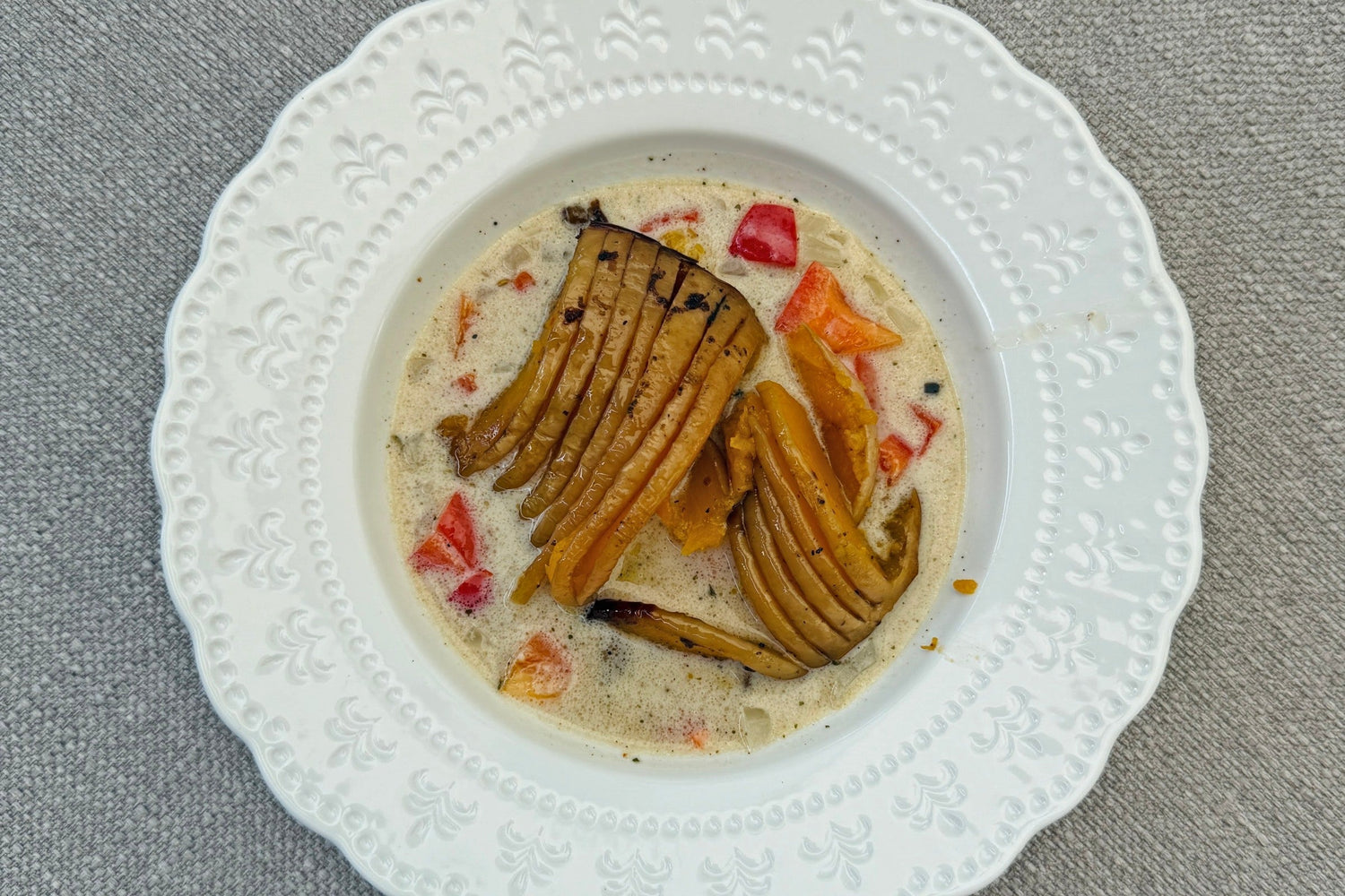 Sri Lankan Curry Hasselback Squash with Kiri Hodi Sauce