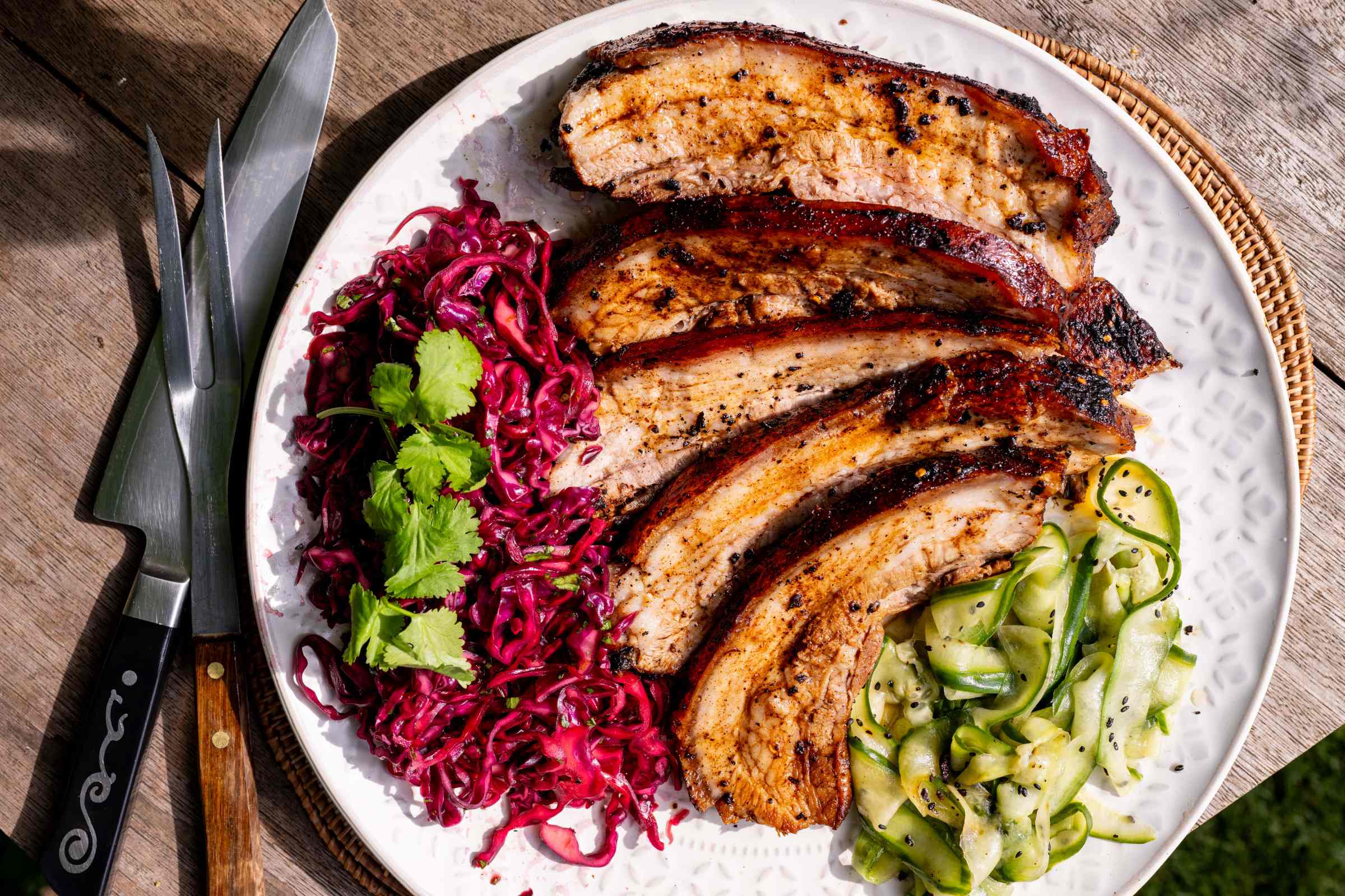 Korean BBQ Pork Belly with pickled salads