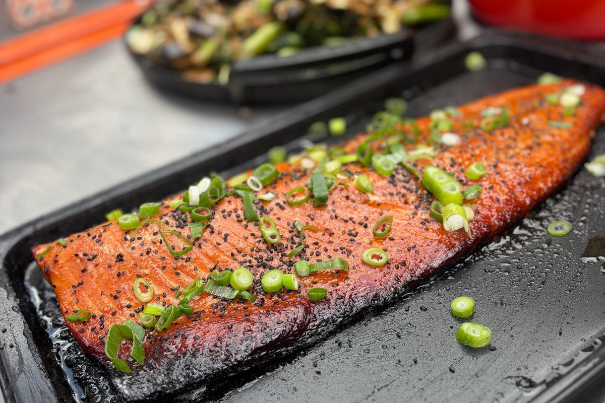 Miso marinated salmon with hijiki rice