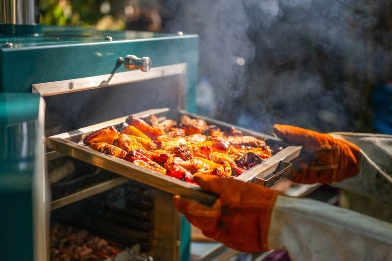 Smoky Chicken Wings with Roasted Pepper Dip
