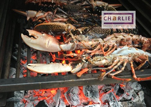 Chargrilled Lobster With A Chilli Herb Sauce