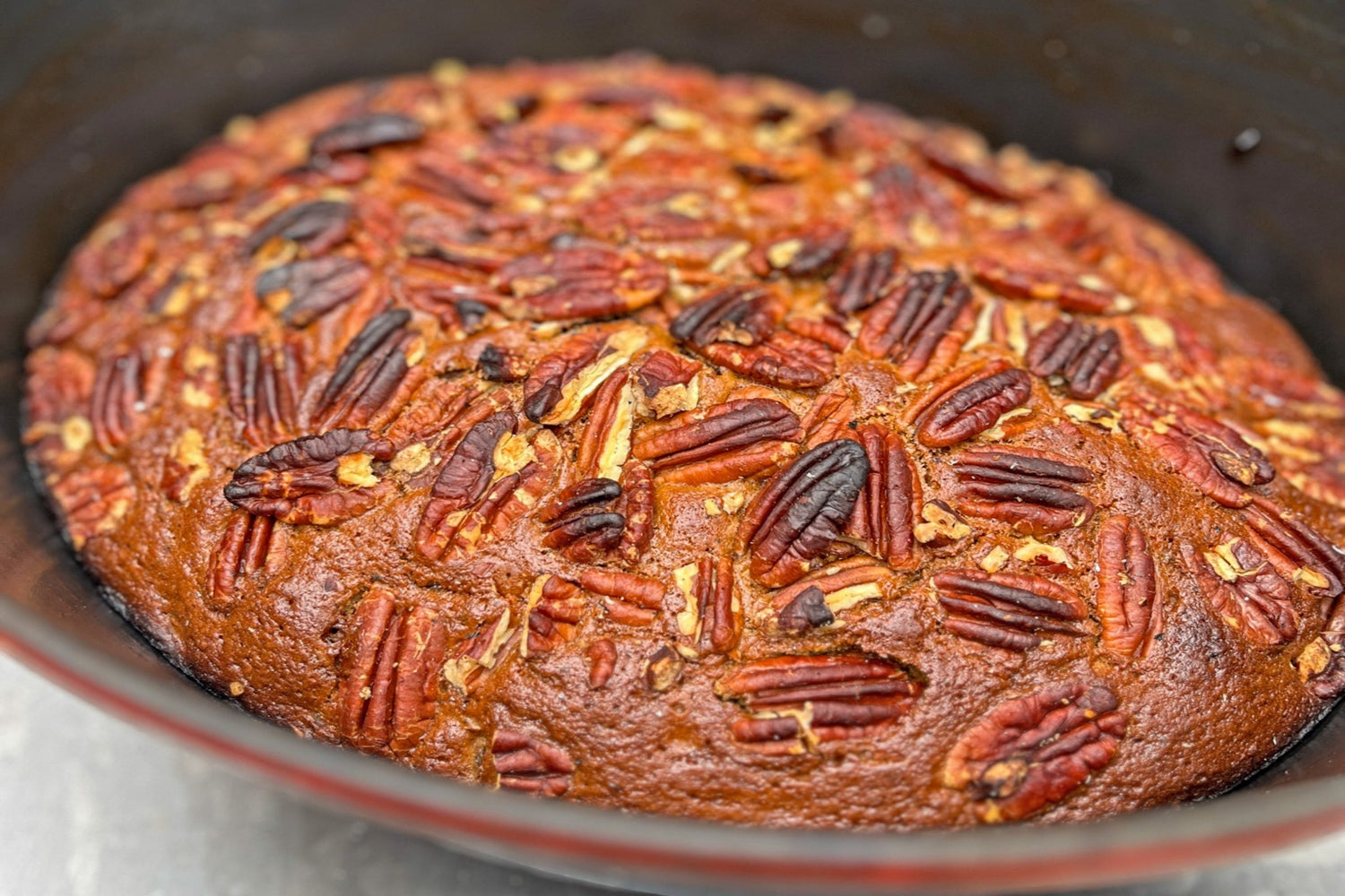 BBQ date cake with smoky caramel sauce.