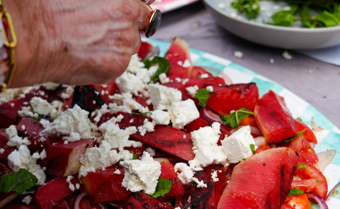 Grilled watermelon and feta salad