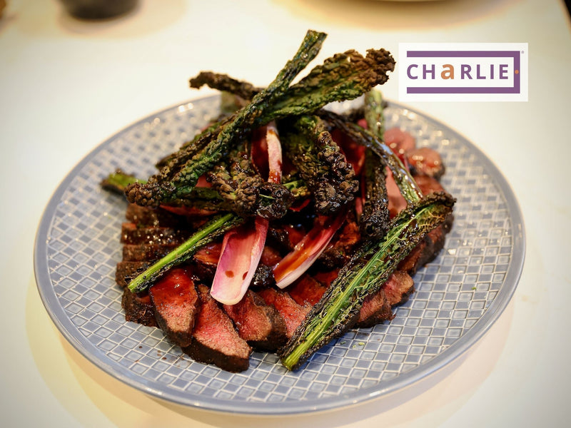 Roasted Venison Loin in a  Coffee Marinade with Beetroot Ketchup and Crispy Cavelo Nero