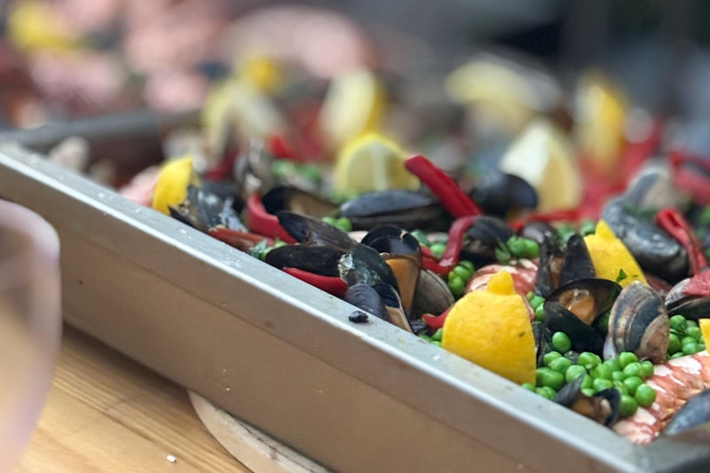 Seafood Paella with Prawns, Mussels & Squid