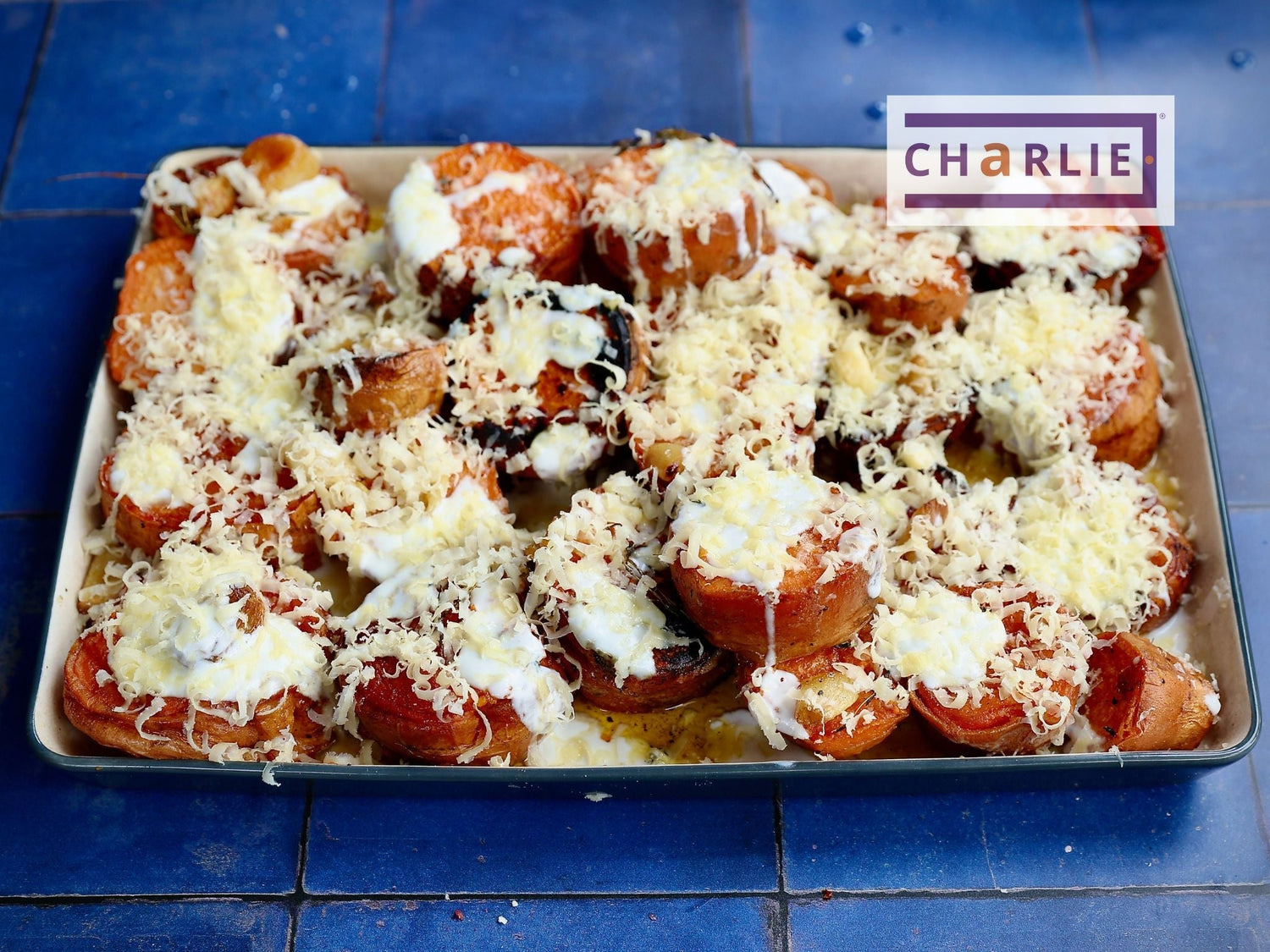 Sweet Potato Fondants. Buttermilk Crema. Montgomery Cheddar.  By Chef Andrew Clarke - Charlie Oven
