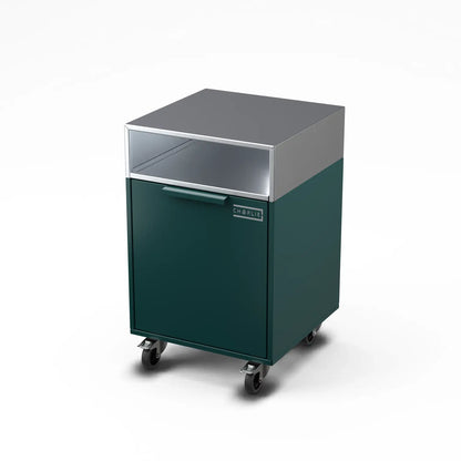 Drawer Cabinet in agave green, angled three-quarter view