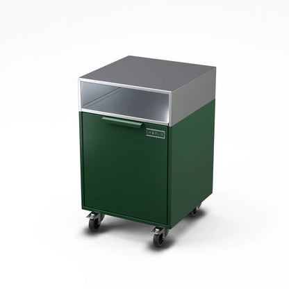 Drawer Cabinet in green chilli, angled view of the drawer unit