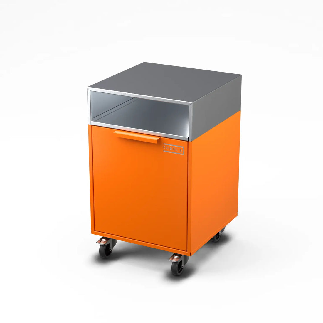 Drawer Cabinet in saffron yellow, angled view showing the drawer unit