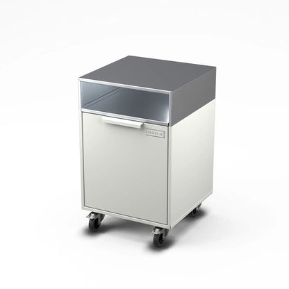 Drawer Cabinet in truffle brown, angled three-quarter view
