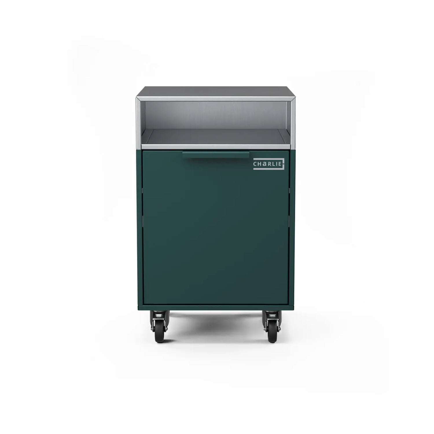 Drawer Cabinet in agave green, straight-on front view