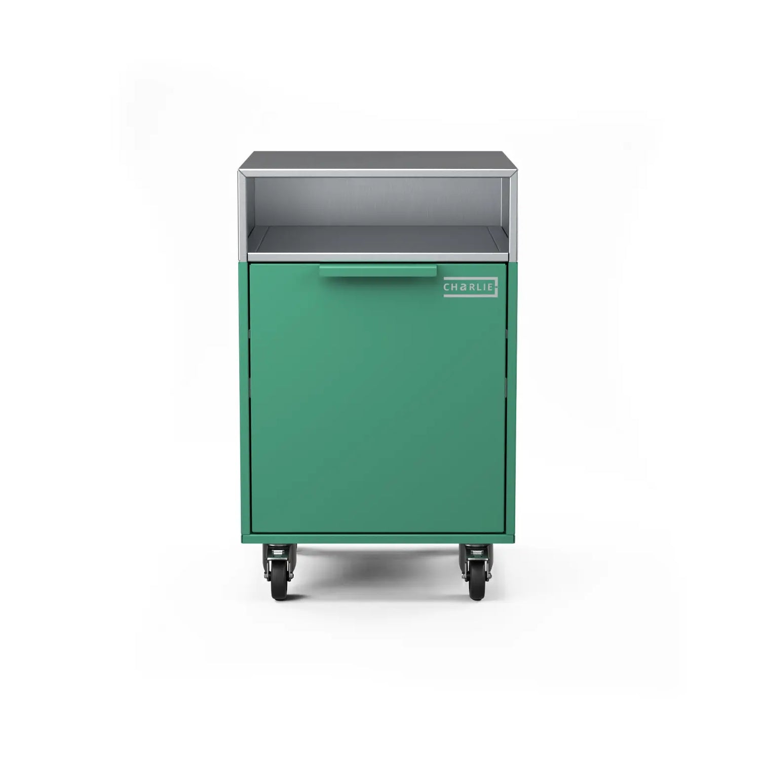 Drawer Cabinet in oregano green, straight-on front view