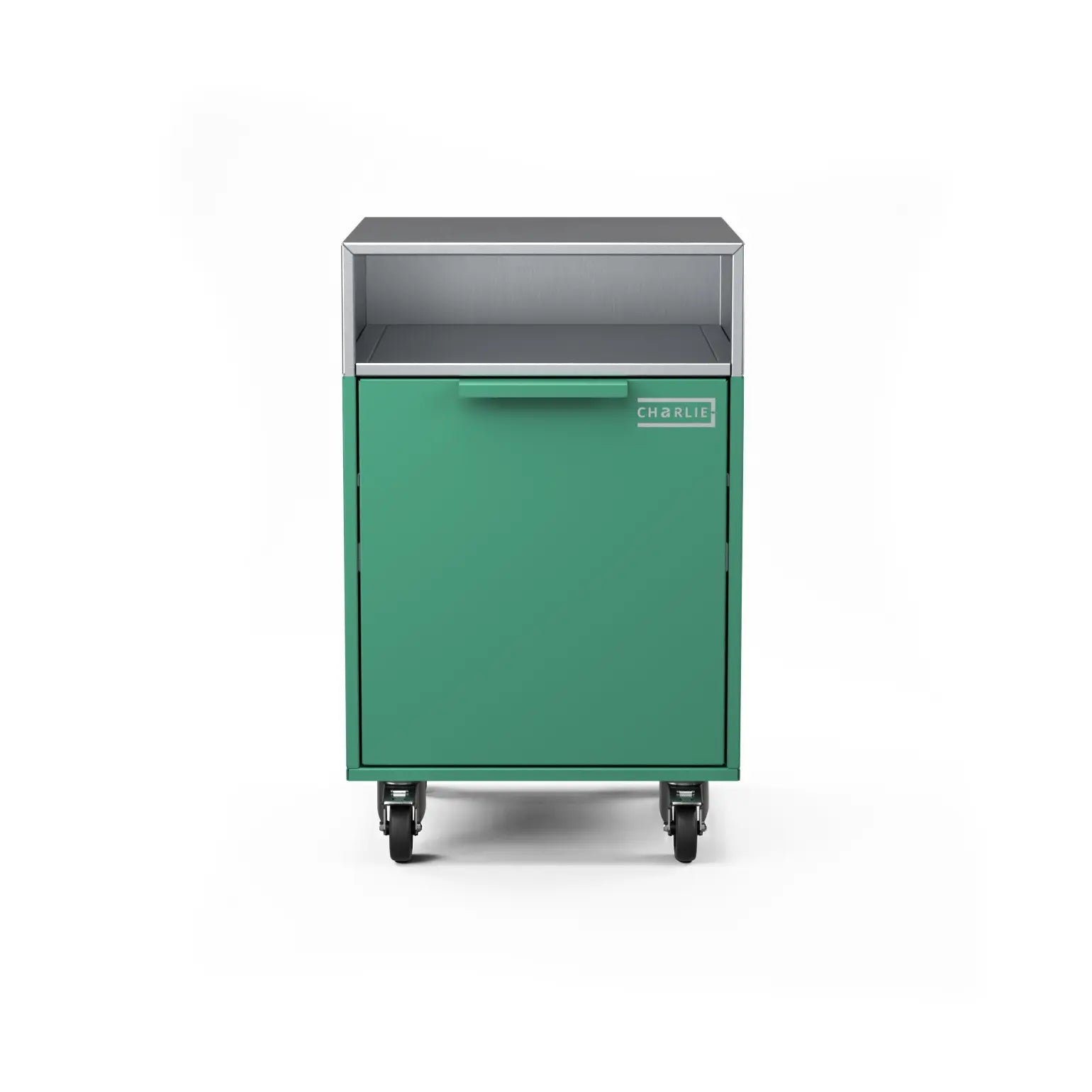 Drawer Cabinet in oregano green, straight-on front view