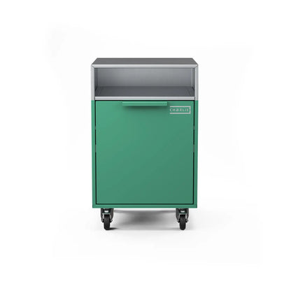 Drawer Cabinet in oregano green, straight-on front view