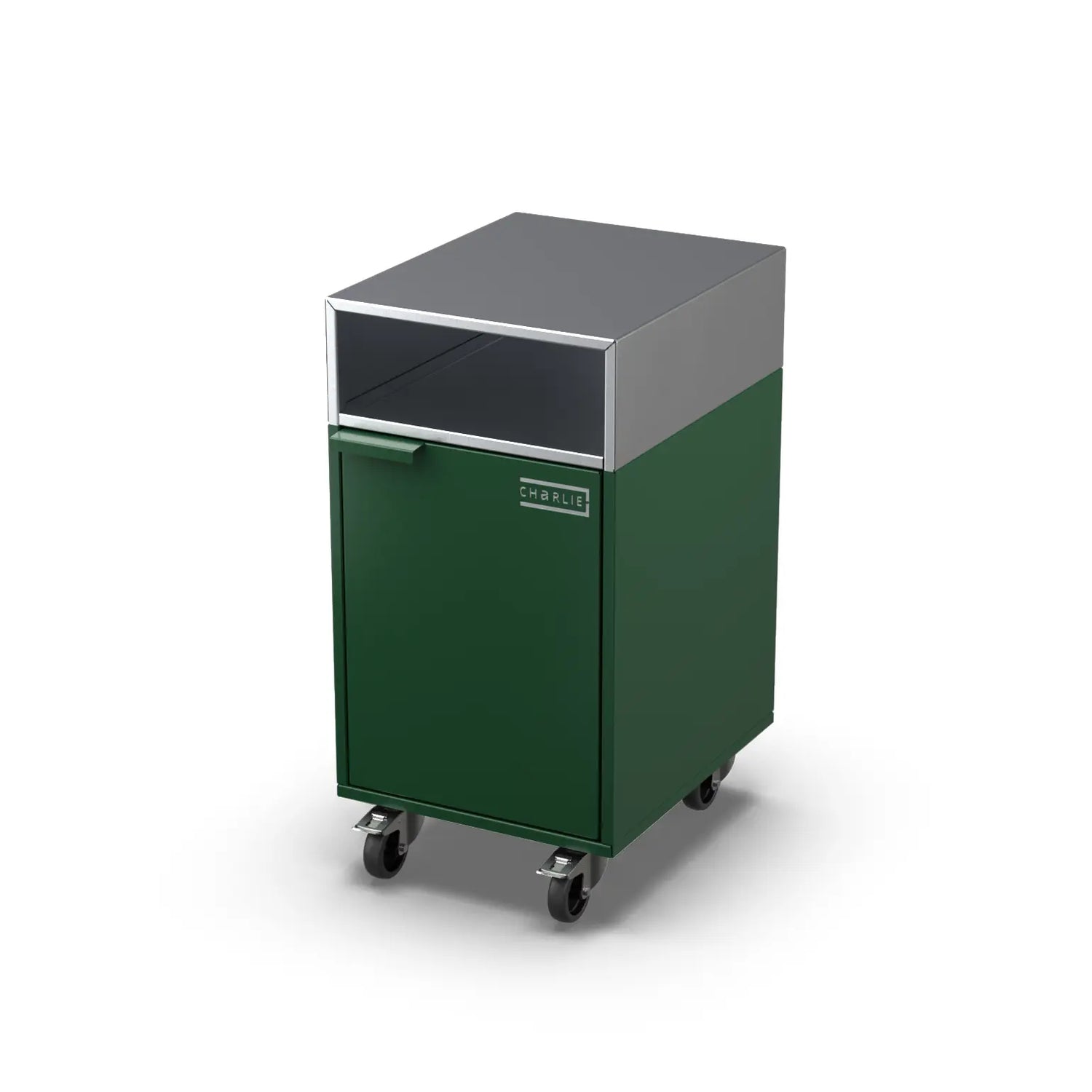 Accessory Cabinet in green chilli, angled three-quarter view