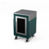 Fridge Cabinet in agave, a dark green-blue, three-quarter angle 