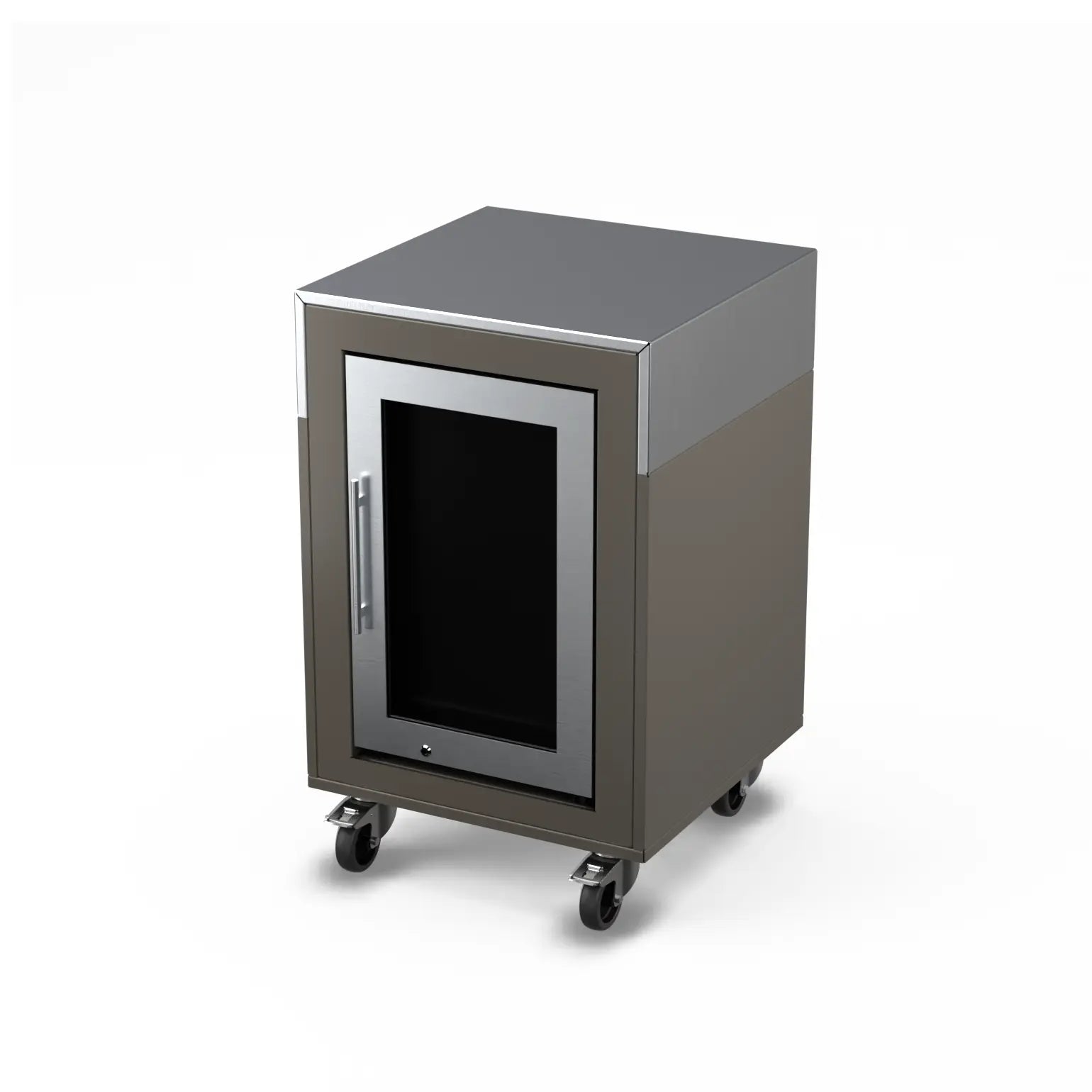 Fridge Cabinet in porcini cream, three-quarter view