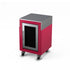 Fridge Cabinet in rhubarb pink, angled side view 