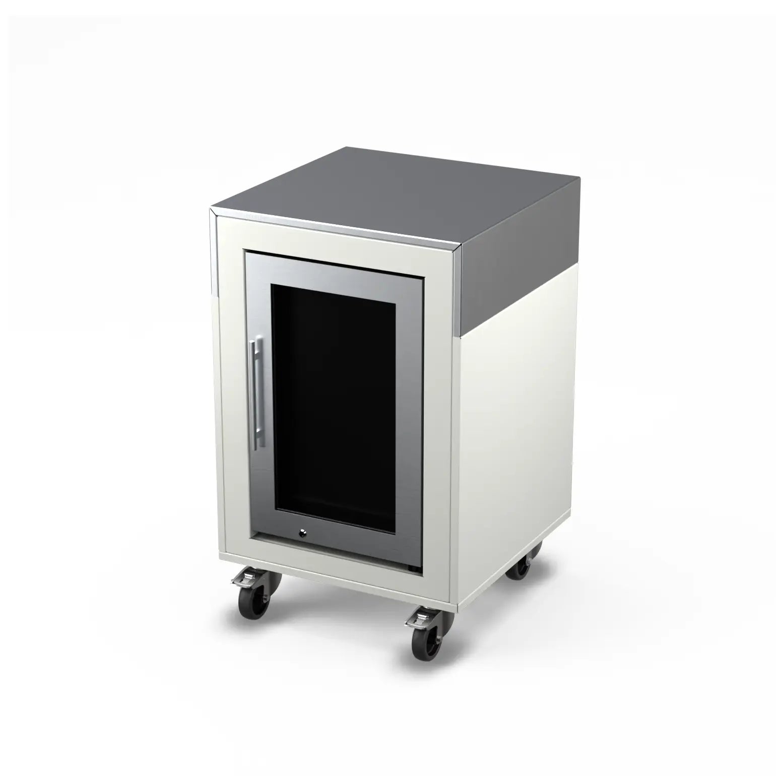 Fridge Cabinet in truffle grey, angled front view