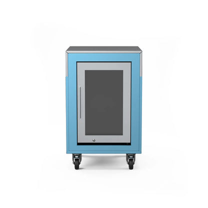 Fridge Cabinet in blue marlin, front view