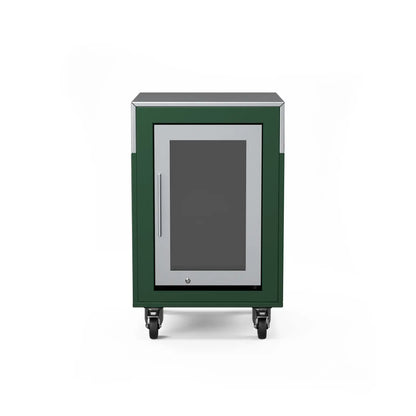 Fridge Cabinet in green chilli, straight front view