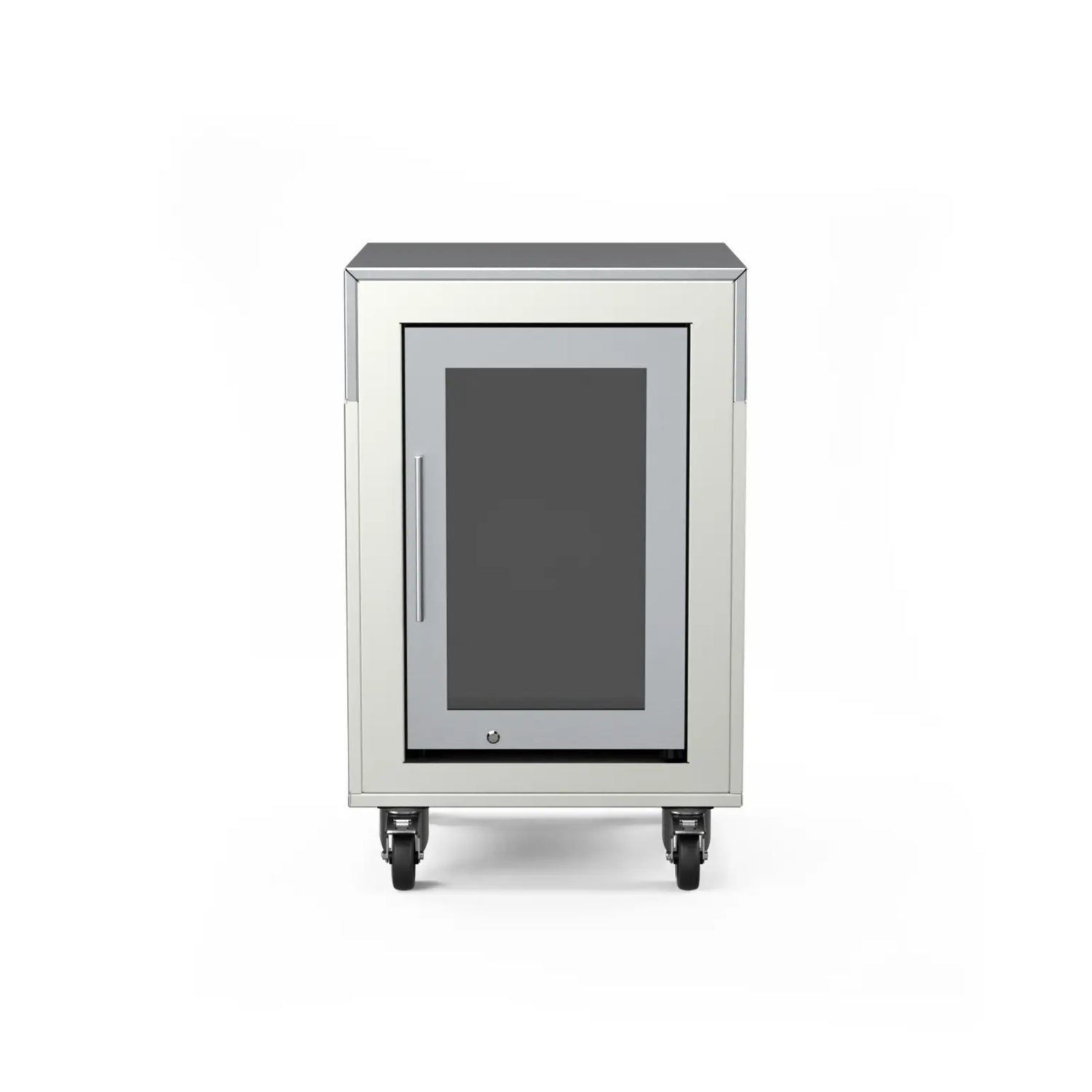 Fridge Cabinet in truffle grey, straight front view