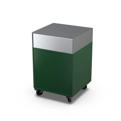 Corner Cabinet in green chilli, angled side view