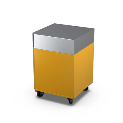 Corner Cabinet in honeycomb amber, angled three-quarter view
