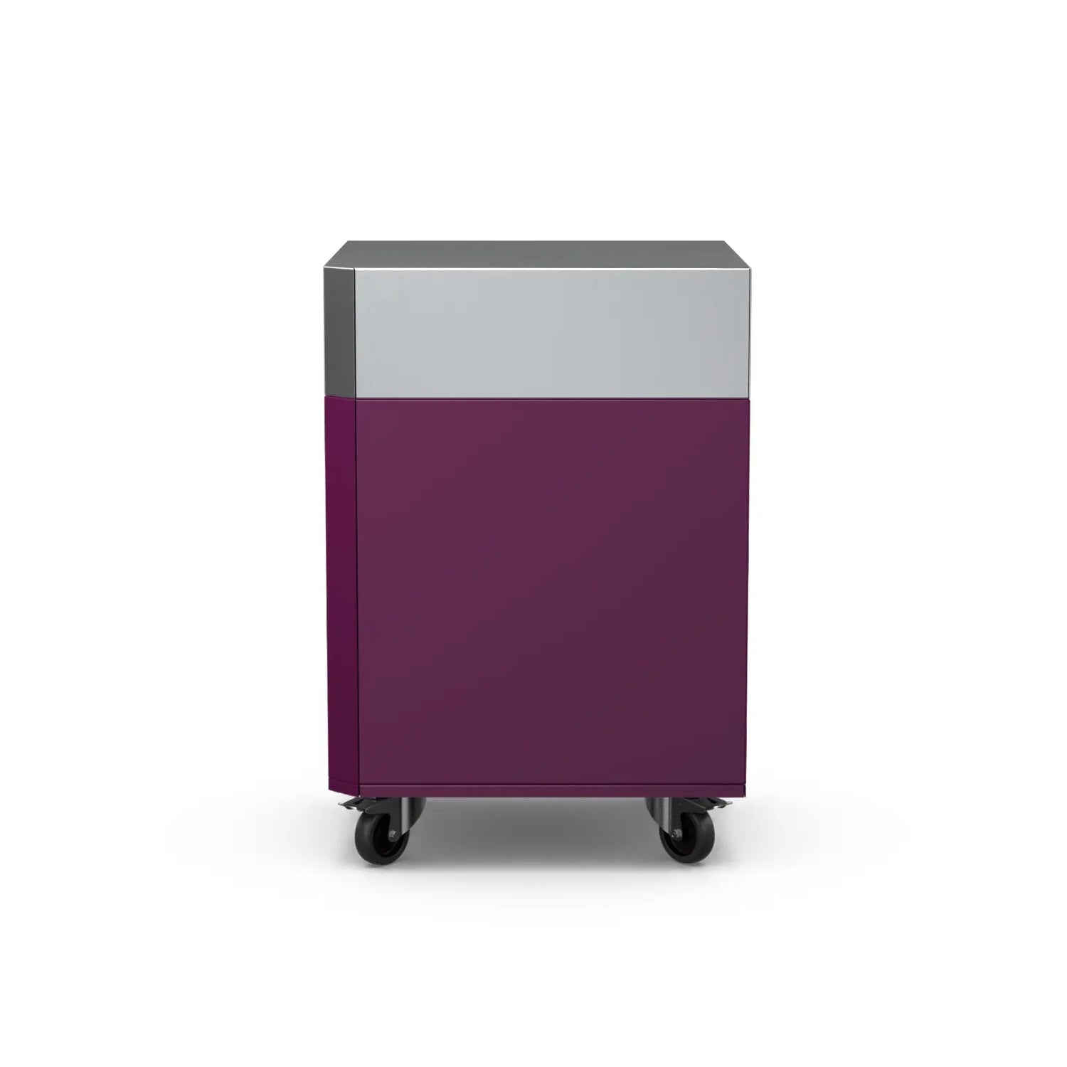 Corner Cabinet in beetroot purple-red, front view