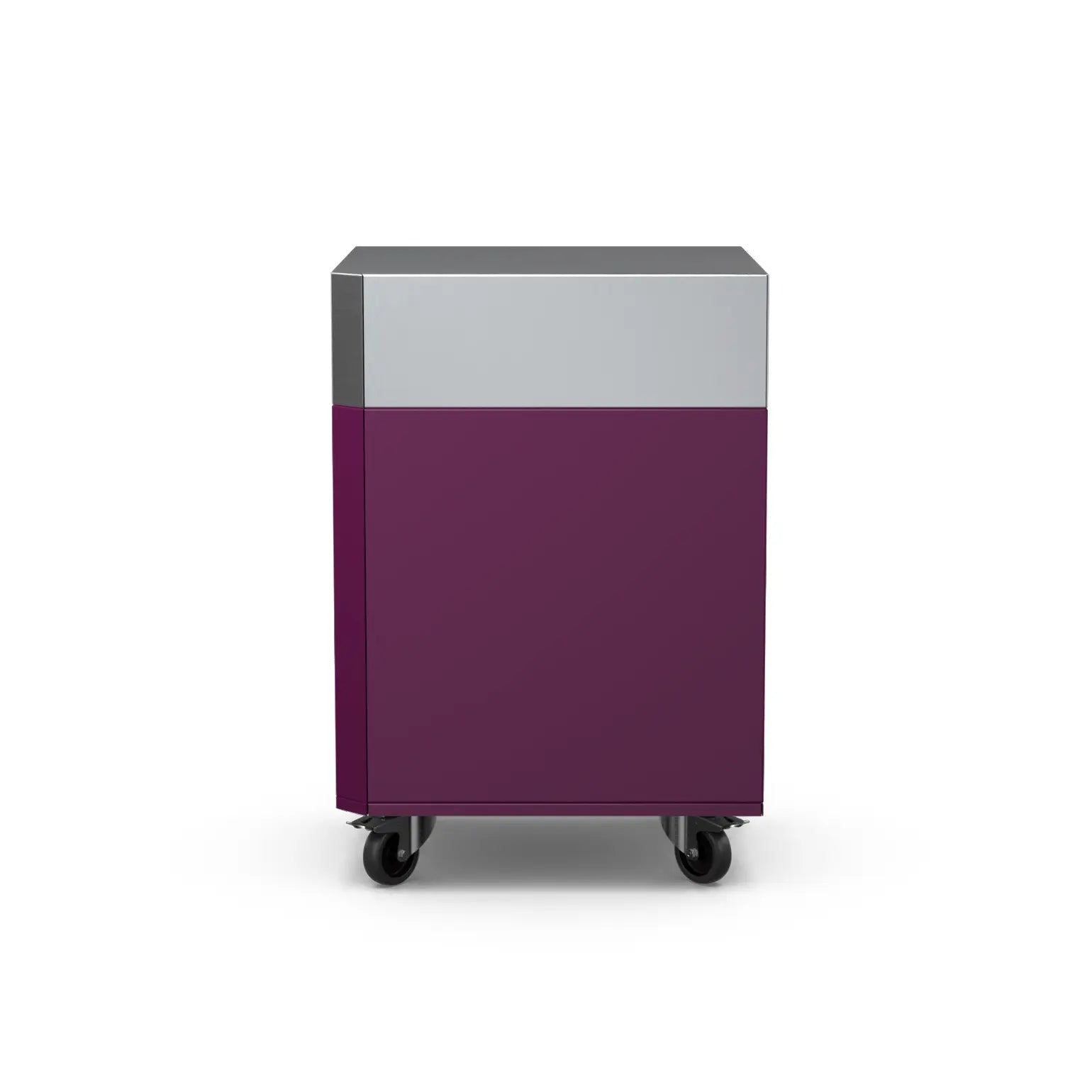 Corner Cabinet in beetroot purple-red, front view