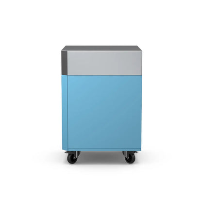 Corner Cabinet in blue marlin deep blue, front view