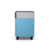 Corner Cabinet in blue marlin, a light blue, front view 