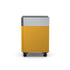 Corner Cabinet in honeycomb, a rich honey yellow, front view 