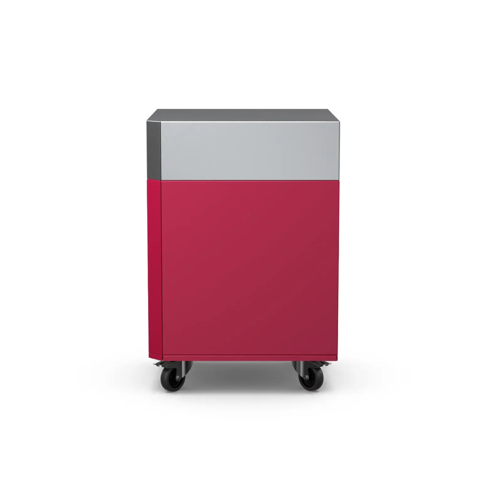Corner Cabinet in rhubarb pink, front view