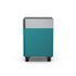Corner Cabinet in teal duck, an aqua blue-green, front view 
