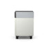 Corner Cabinet in truffle, a pale grey, front view 