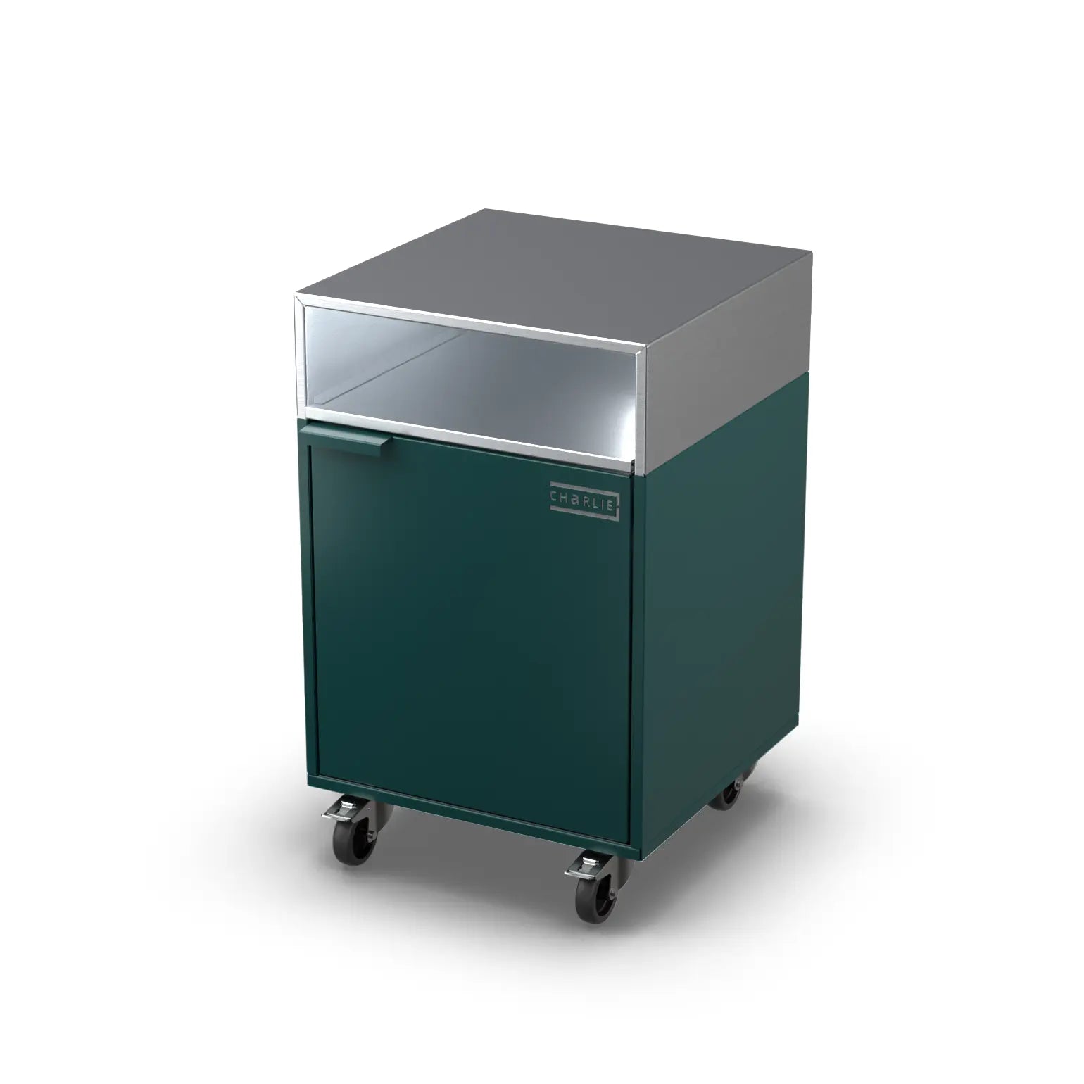 Base Cupboard Cabinet in Agave green, angled three-quarter view