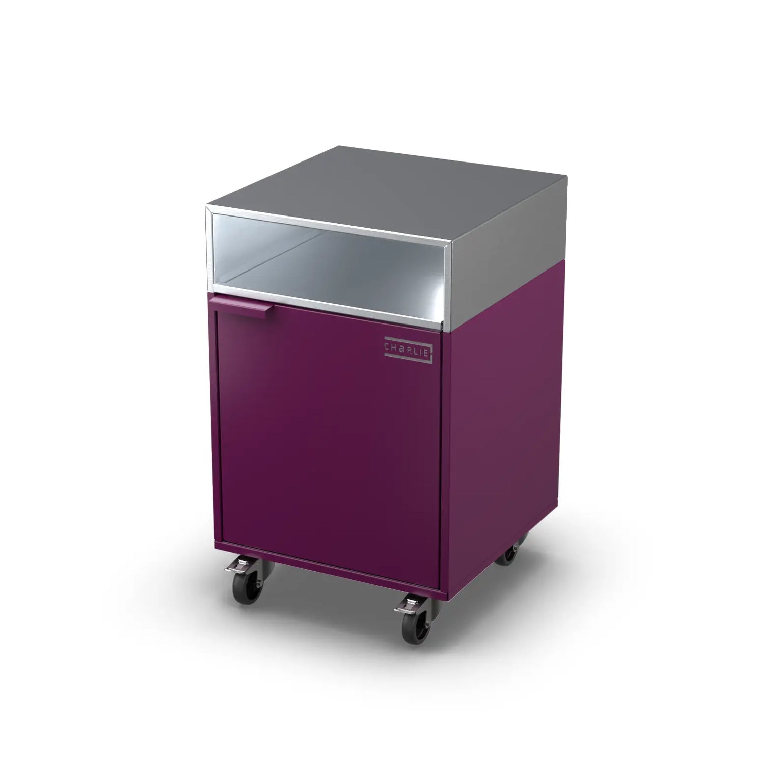 Base Cupboard Cabinet in Beetroot red, angled view
