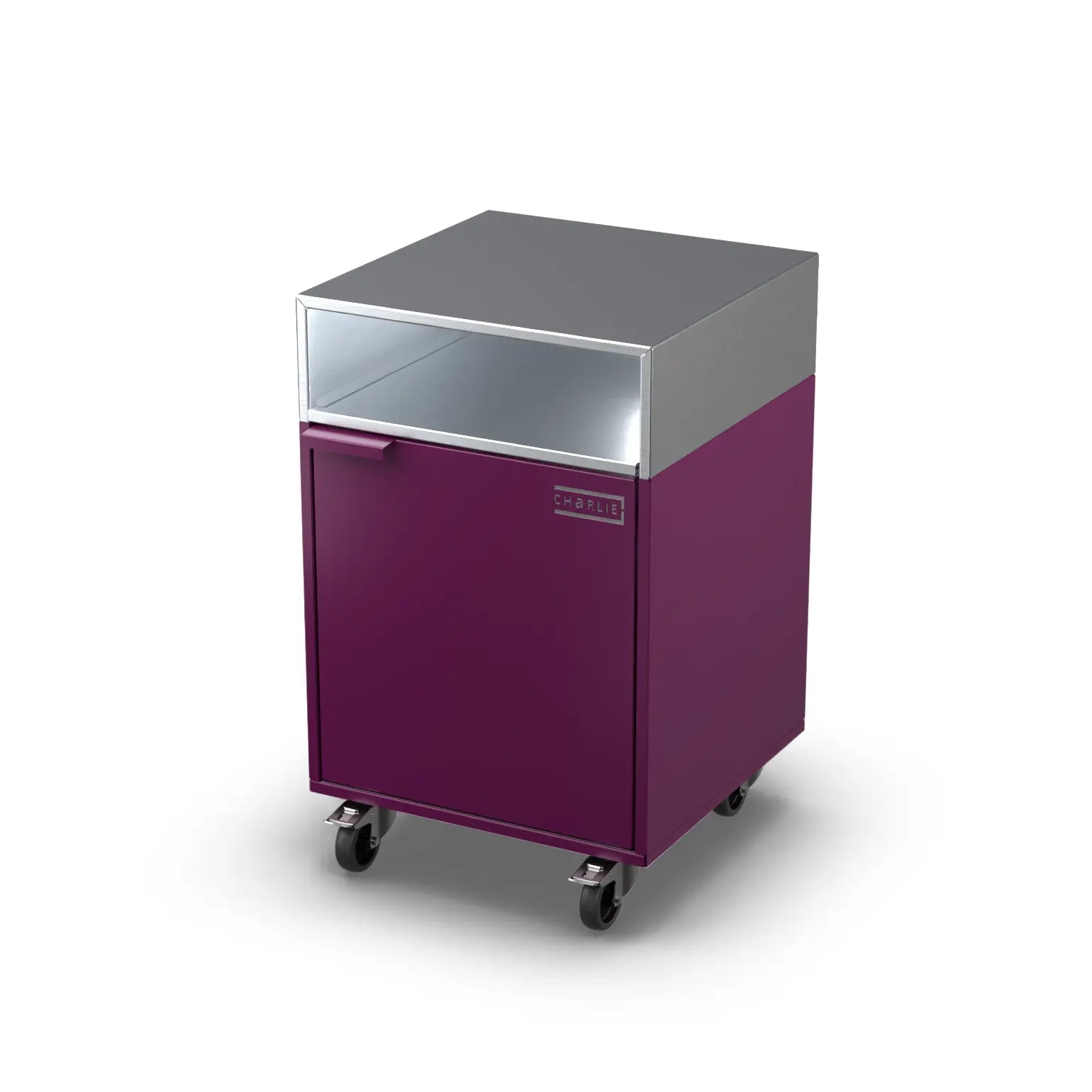 Base Cupboard Cabinet in Beetroot red, angled view